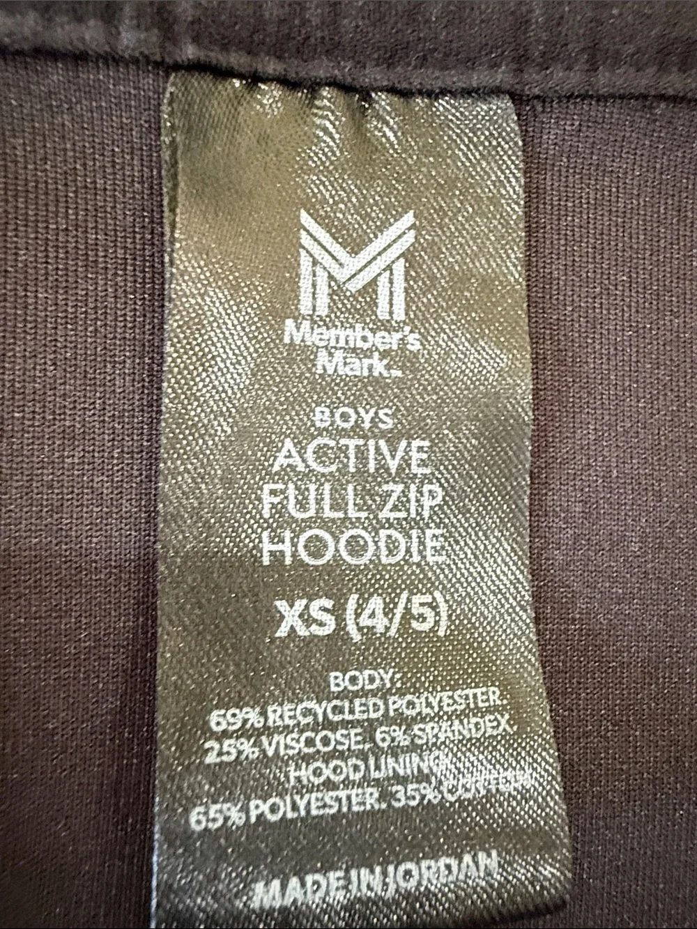 Members Mark Kids Black Hooded Zip-Up Sweatshirt & Jogger Set